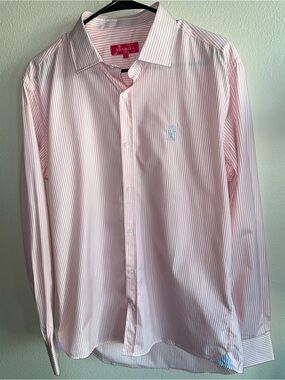 Pink Stripe Long-Sleeve Dress Shirt